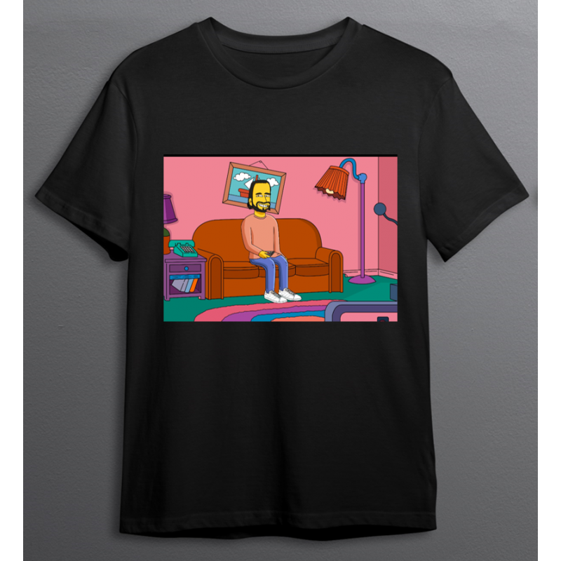 Camiseta Animada Simpsons 1 Persona Negro